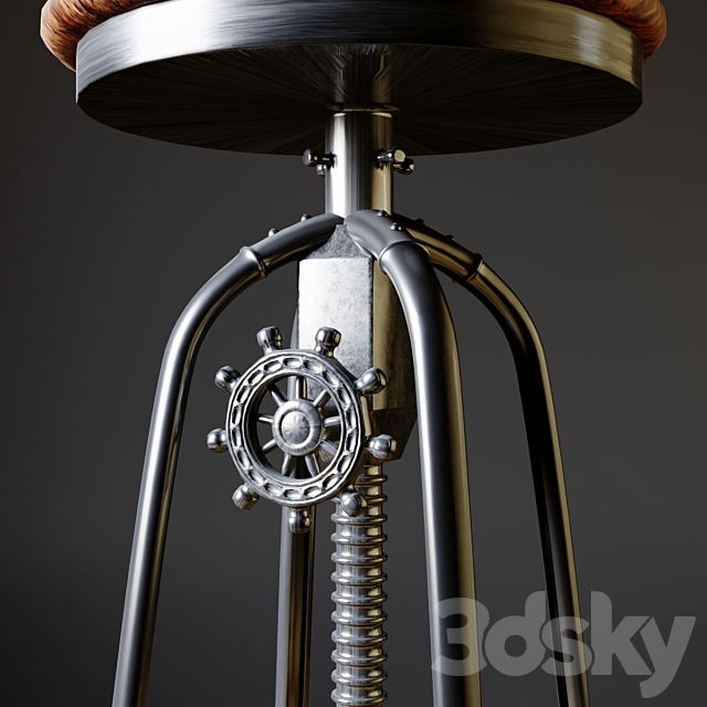 Industrial Clock House Stool 3DSMax File - thumbnail 2