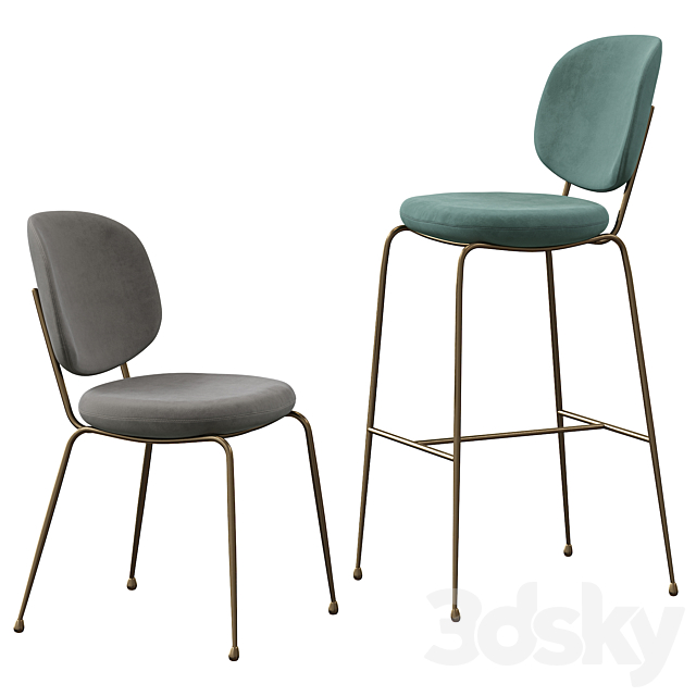 Industry Dining Chair 3ds Max - thumbnail 2