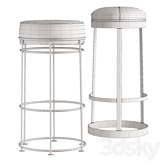 Industry West JAX bar stool 3DS Max Model - thumbnail 3