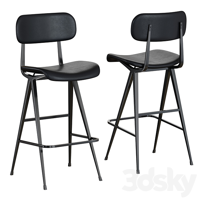 Industry West Madwell Bar Stool Leather 3DSMax File - thumbnail 1