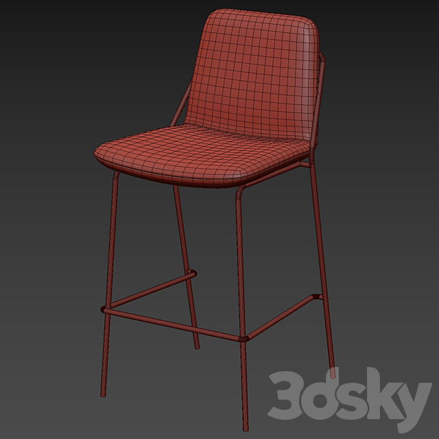 Industry West – Sling Bar Stool 3ds Max - thumbnail 3