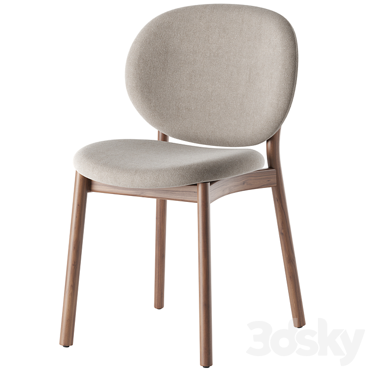 Ines Upholstered Chair By Calligaris 3DS Max Model - thumbnail 1