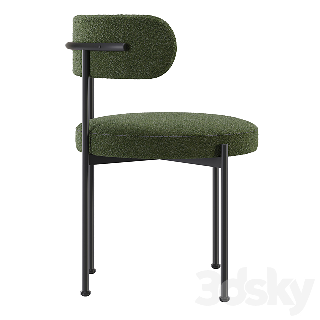 INESSE BOUCLE DINING CHAIR-CB2 3ds Max - thumbnail 3