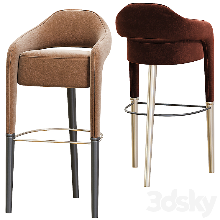 INVICTA Bar Stool 3DS Max Model - thumbnail 2