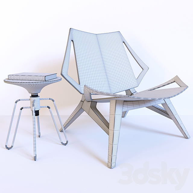 Ipanema chair & phillips stool by Jader Almeida 3DSMax File - thumbnail 2