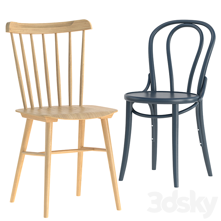 Ironica chair and 18 chair By TON 3DS Max Model - thumbnail 1