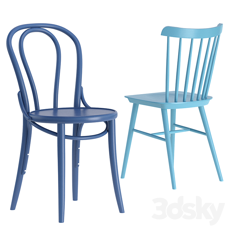 Ironica chair and 18 chair By TON 3DS Max Model - thumbnail 2