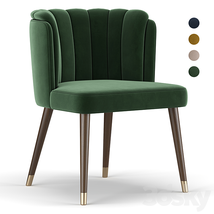 Isadora Dining Chair 3DS Max Model - thumbnail 3