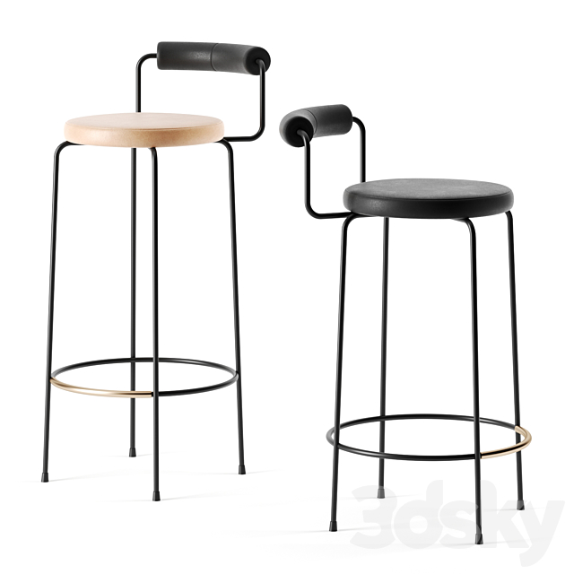 Iva barstool by Grazia & Co 3DSMax File - thumbnail 1