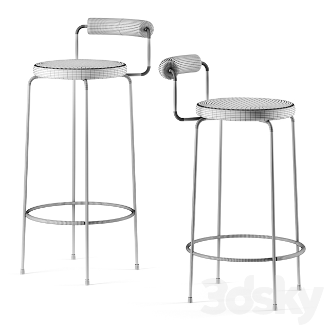 Iva barstool by Grazia & Co 3DSMax File - thumbnail 2