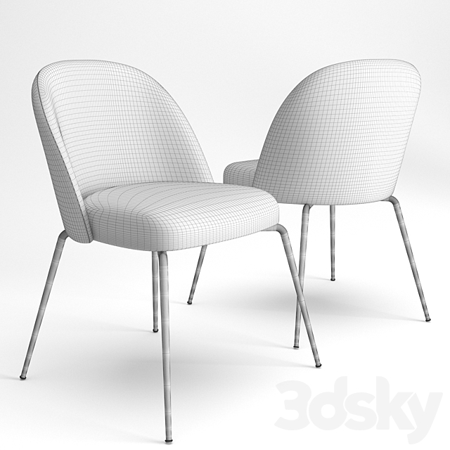 Ivonne dining chair 3DS Max Model - thumbnail 3