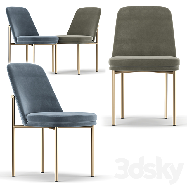 Jack Metal Frame Dining Chair 3DSMax File - thumbnail 1