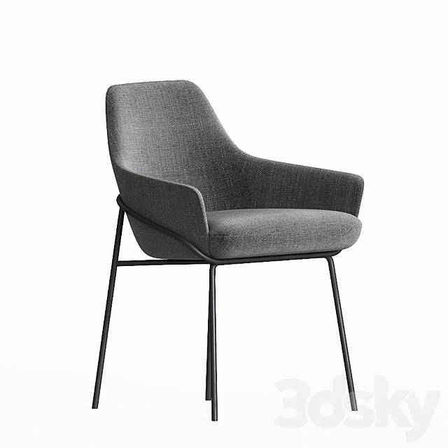 Jackie Chair Berto Salotti 3DS Max Model - thumbnail 2