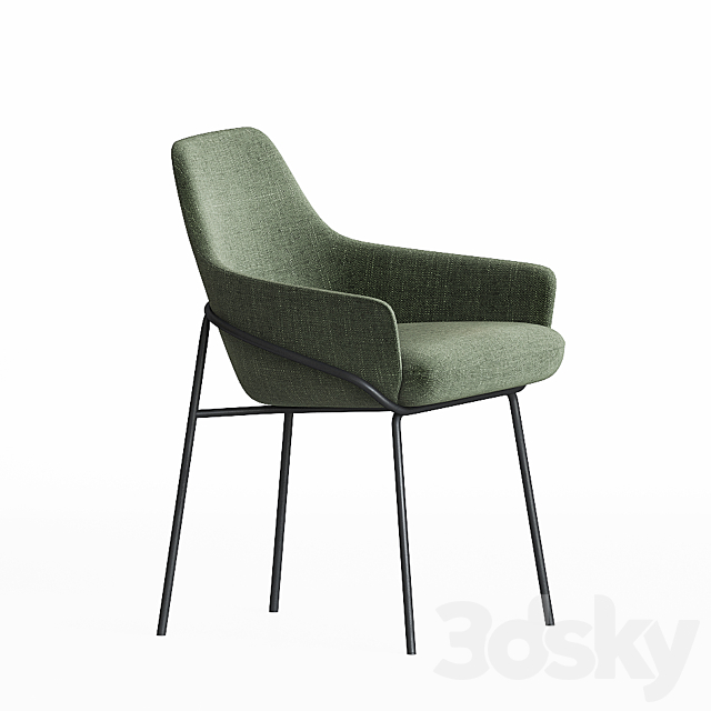 Jackie Chair Berto Salotti 3DS Max Model - thumbnail 3