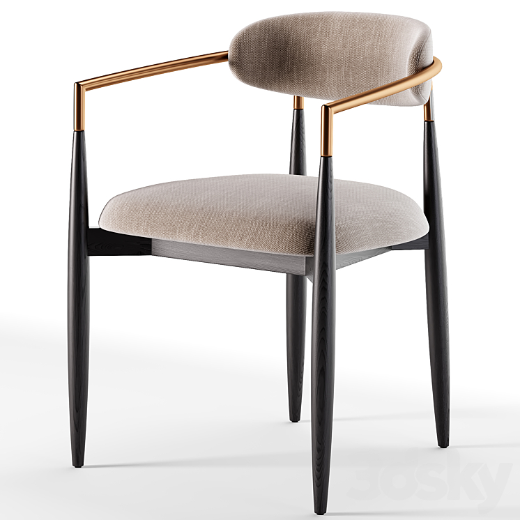 Jagger Dining Arm Chair 3DS Max Model - thumbnail 1