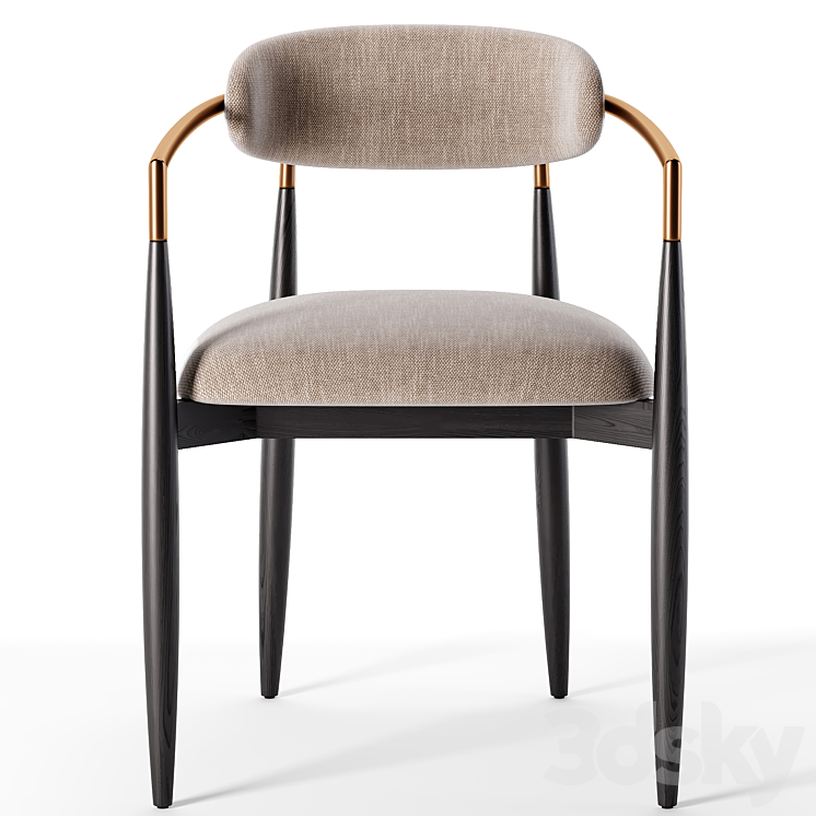 Jagger Dining Arm Chair 3DS Max Model - thumbnail 2