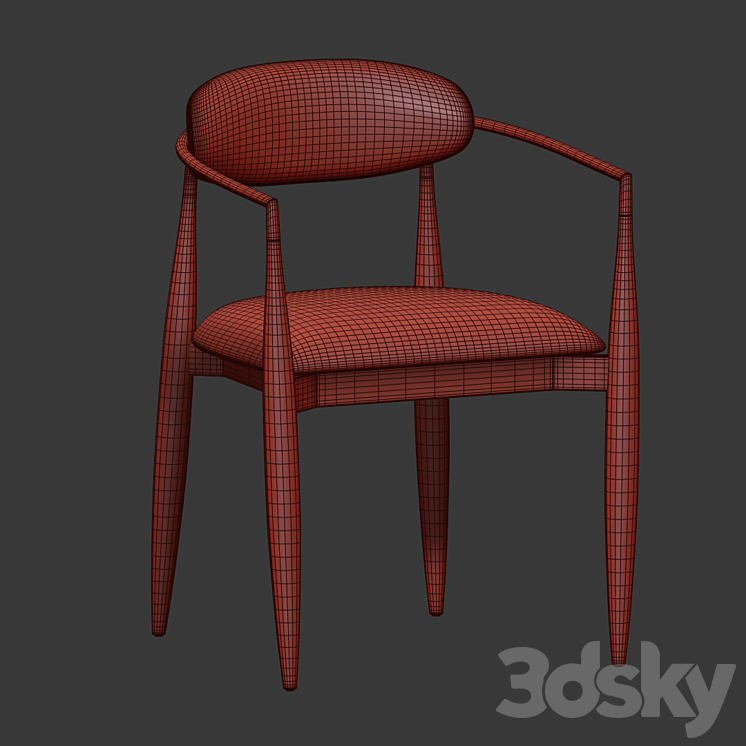 Jagger Dining Chair 3DS Max Model - thumbnail 2