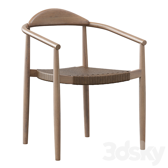 Janice dining chair 3DS Max Model - thumbnail 2