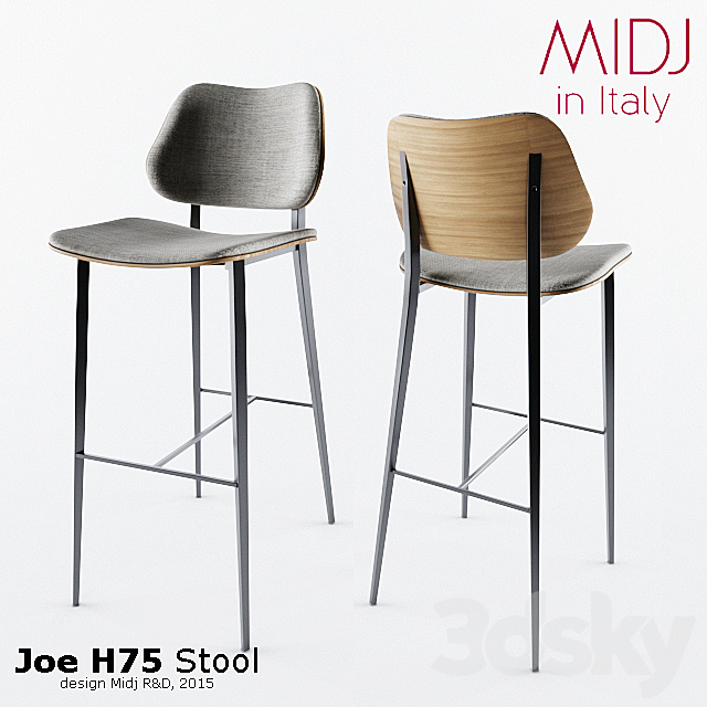 Joe H75 Stool by MIDJ in Italy 3DSMax File - thumbnail 1