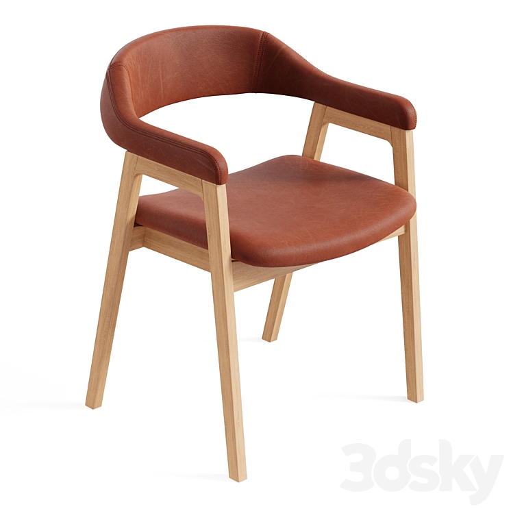 John Lewis and Partners Santino Dining Armchair TanOak 3DS Max Model - thumbnail 1