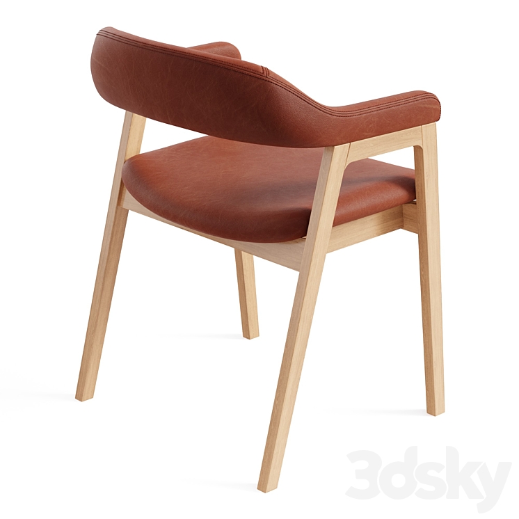 John Lewis and Partners Santino Dining Armchair TanOak 3DS Max Model - thumbnail 2