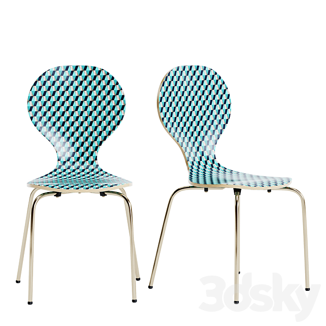 John Lewis Curve Dining Chair 3ds Max - thumbnail 3