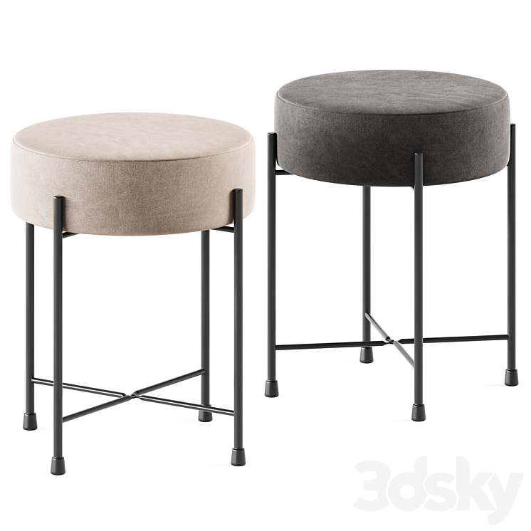 JYSK Stool Padborg \/ Pouf 3DS Max Model - thumbnail 1