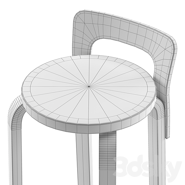 K65 Bar Stool by Artek 3DS Max Model - thumbnail 3