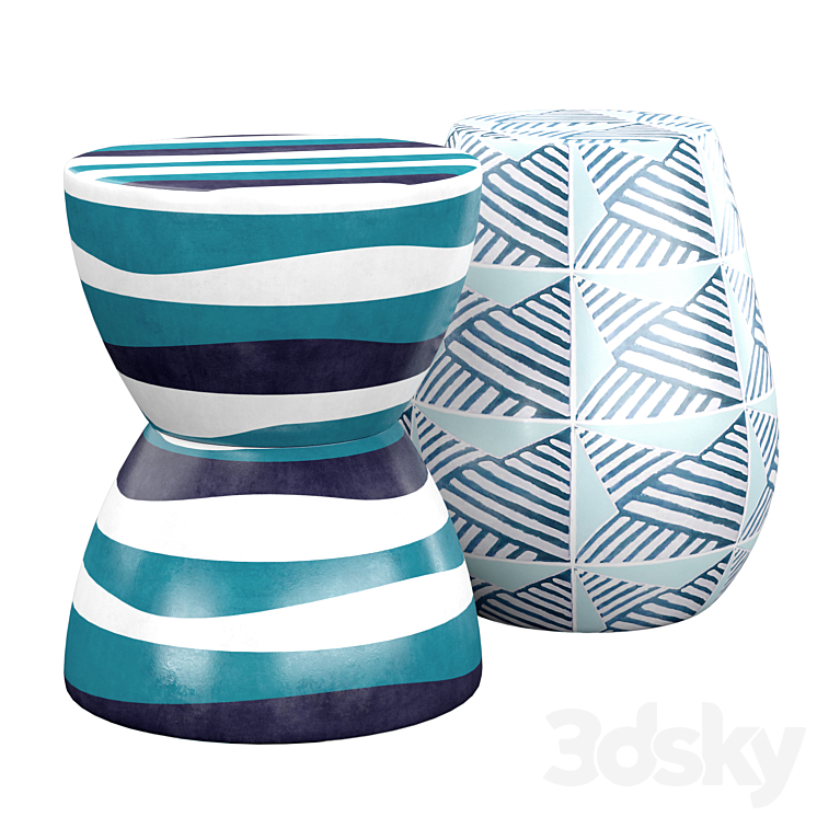 Kameron Ceramic Stool by Anthropologie 3DS Max Model - thumbnail 3