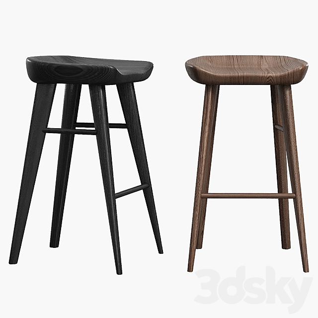 Kami bar stool 3DS Max Model - thumbnail 2