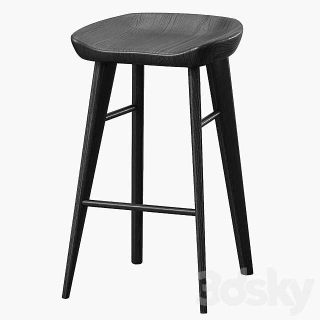 Kami bar stool 3DS Max Model - thumbnail 4