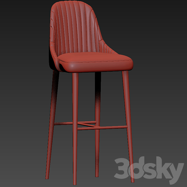 Karina Bar Stool And Chair 02 3DSMax File - thumbnail 3