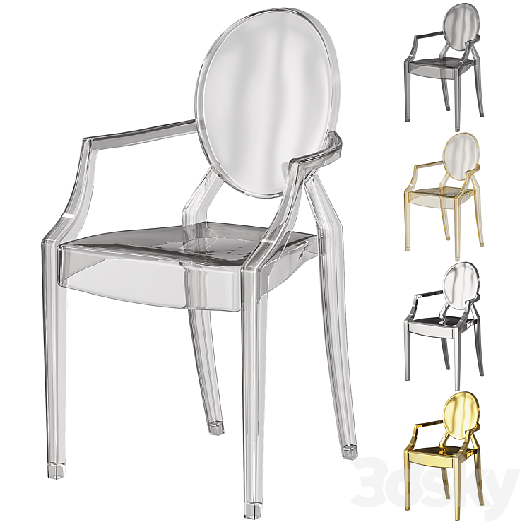 Kartell ghost chair 3DS Max Model - thumbnail 1