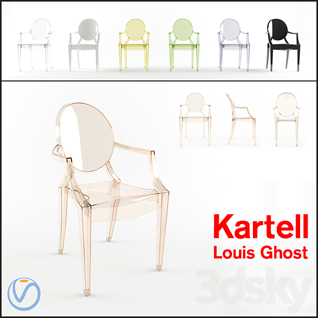 Kartell Louis Ghost Chair 3DSMax File - thumbnail 1