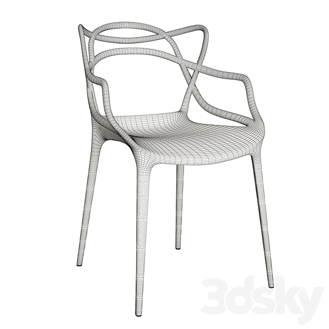 Kartell masters chair 3DS Max Model - thumbnail 2