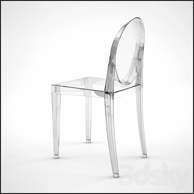 Kartell Victoria Ghost Chair 3DS Max Model - thumbnail 2