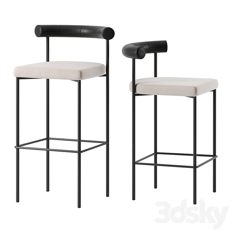 Kashmir bar Stools by Resident 3DS Max Model - thumbnail 1