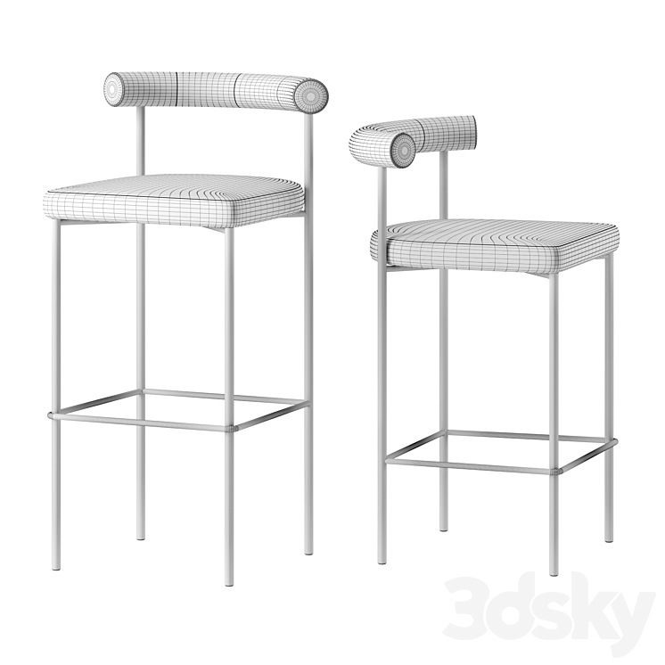 Kashmir bar Stools by Resident 3DS Max Model - thumbnail 2