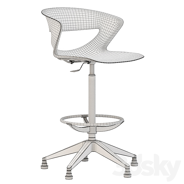 Kastel kicca bar stool 5 3DS Max Model - thumbnail 3