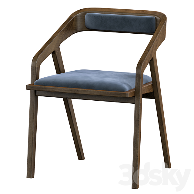 Katakana Dining chair 3DS Max Model - thumbnail 2