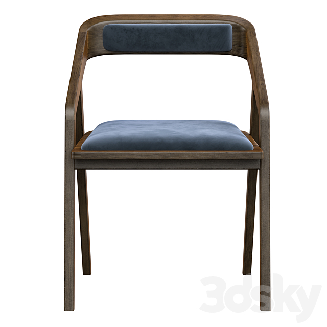 Katakana Dining chair 3DS Max Model - thumbnail 3