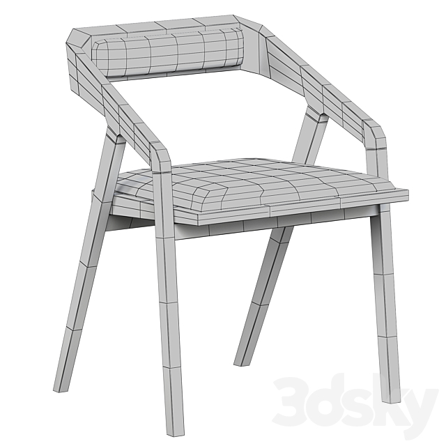 Katakana Dining chair 3DS Max Model - thumbnail 6