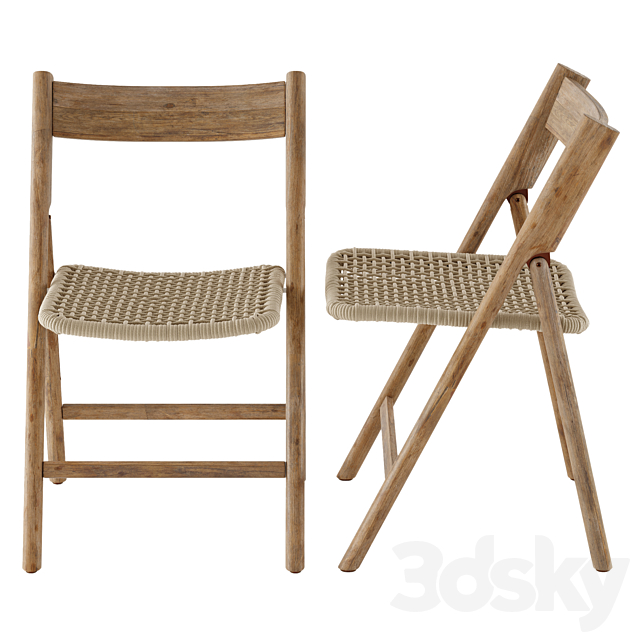 kave home dandara wood folding chair 3ds Max - thumbnail 1