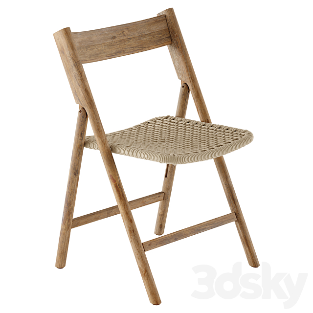 kave home dandara wood folding chair 3ds Max - thumbnail 2