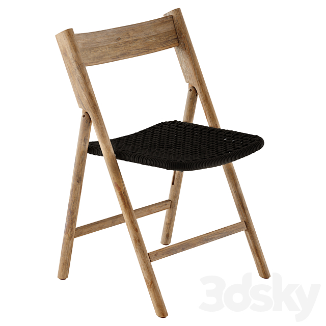 kave home dandara wood folding chair 3ds Max - thumbnail 3