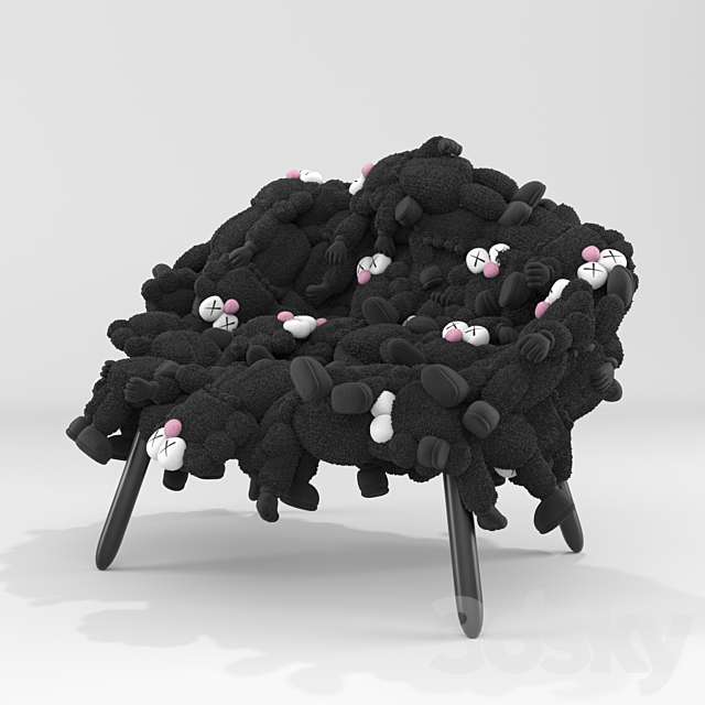 KAWS and Estudio Campana KAWS Chair Black 3DSMax File - thumbnail 1