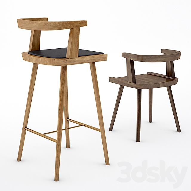 Kbh Fumed Oak Chair 3DS Max Model - thumbnail 2