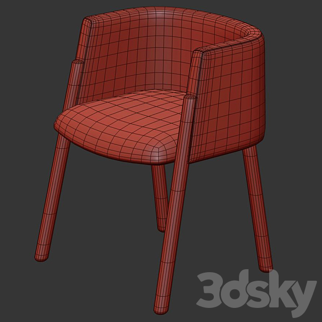 Kelly Wearstler Acero dining chair 3DS Max Model - thumbnail 4