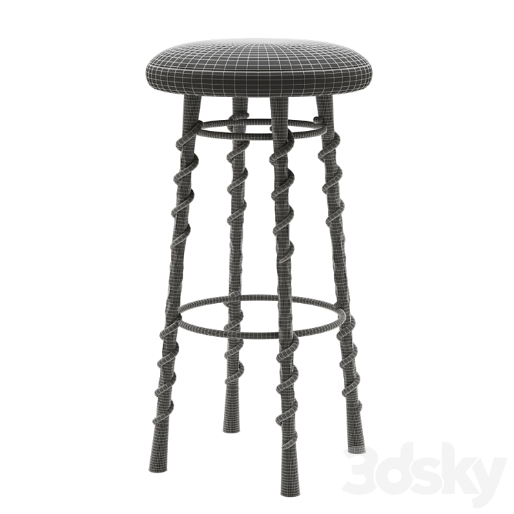 Kelly wearstler serpent barstool 3DS Max Model - thumbnail 2