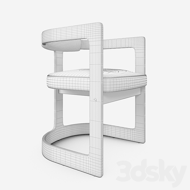 Kelly Wearstler Zuma Dining Chair 3ds Max - thumbnail 3